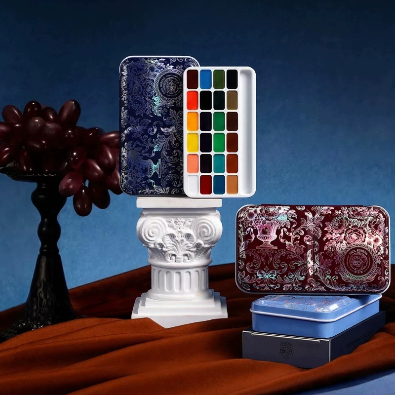 Watercolor Paint Set Solid Pigment - Rubens 24 Farben 1ml Feste Aquarellfarben-Set