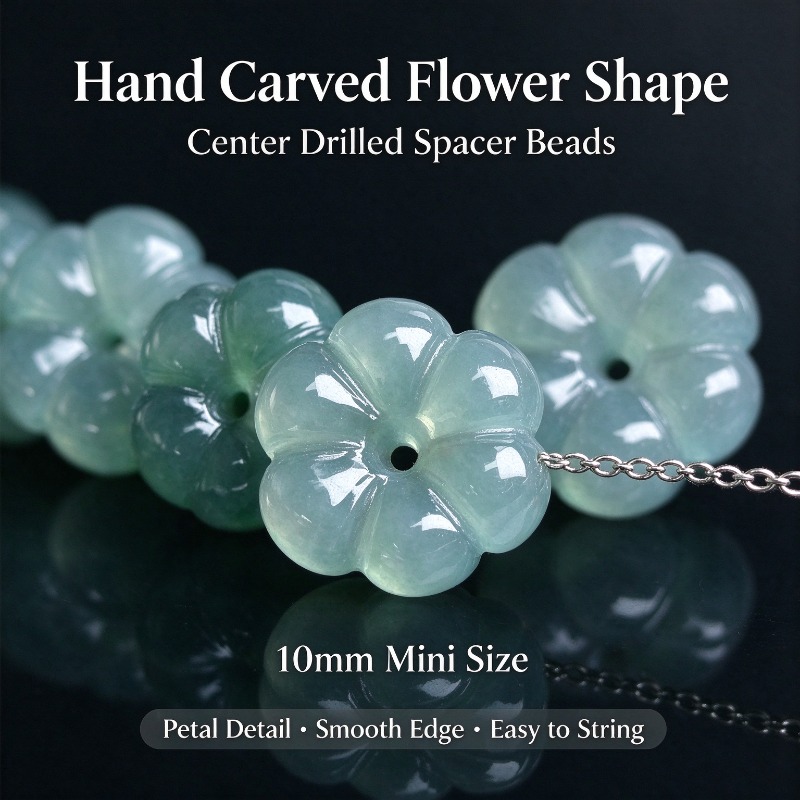 Beading - 10 Stück handgeschnitzte, natürliche, burmesische blaue