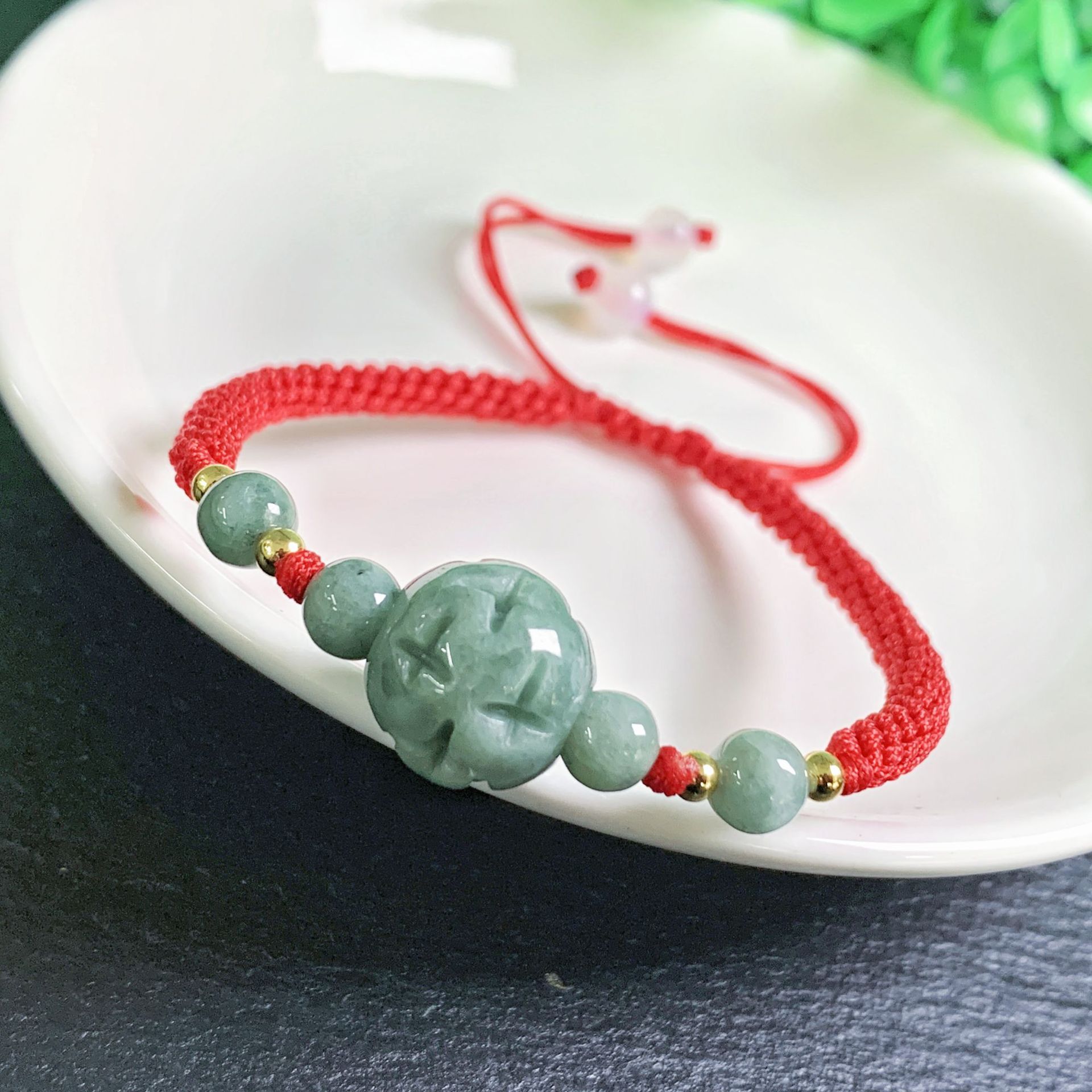 Beading - Ein Myanmar Jadeit Schnitzen Perlenarmband Natürliche