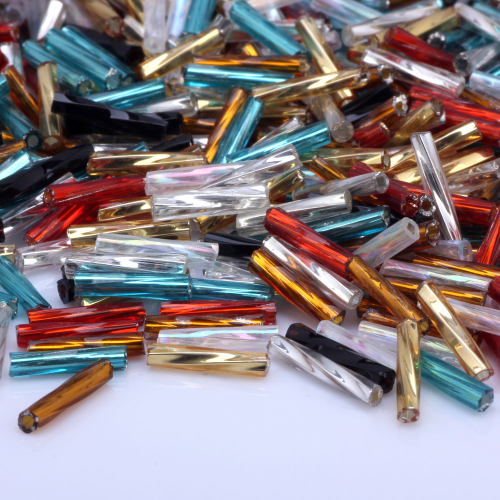Glass Seed Beads 2Mm Jewelry Making - OlingArt Gemischte Farben Röhrenperlen 2x9mm 20g/Set