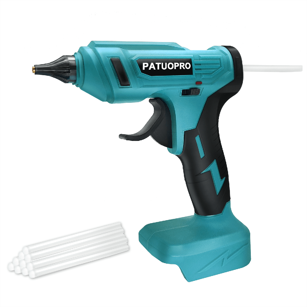 Hot Melt Glue Gun Cordless - PATUOPRO Kabellose elektrische Heißklebepistole mit 10