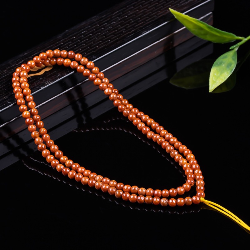 Beading - Natürliche A-Qualität Vollrote Jadeit-Perlenkette 4-5mm Runde