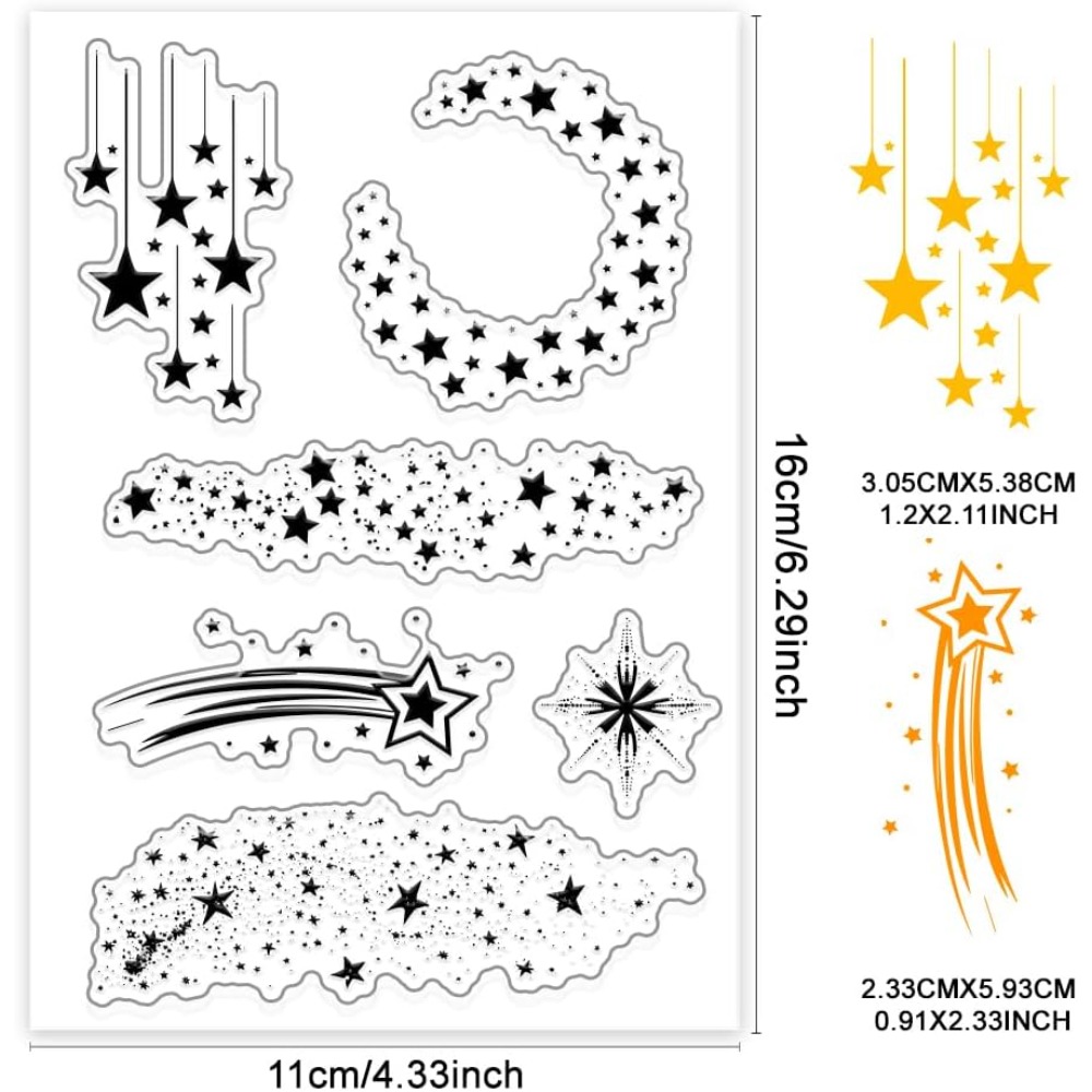 Star Clear Stamps Night Stars  – Clear Silicone Stamps For Card Making Bewertung und Preis