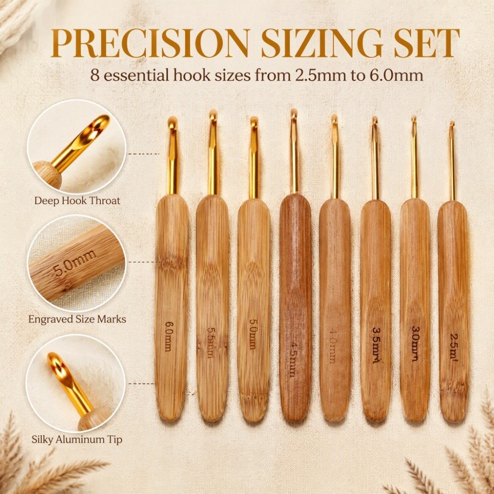 8-teiliges Set mit Häkelnadeln – Wooden Crochet Hooks Ergonomic Handle Bewertung und Preis
