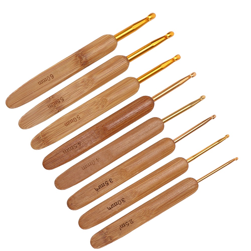 8-teiliges Häkelnadel-Set, Grö – Wooden Crochet Hooks Ergonomic Handle Bewertung und Preis