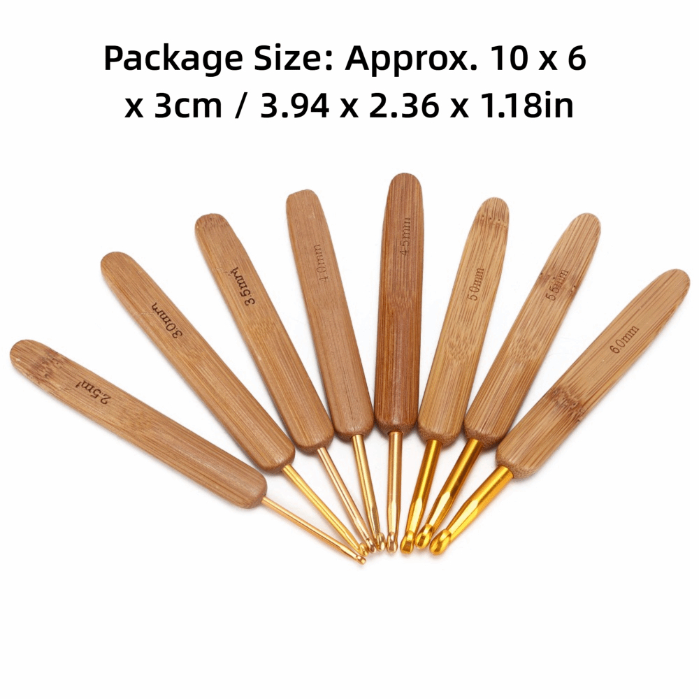 8-teiliges Häkelnadel-Set, Grö – Wooden Crochet Hooks Ergonomic Handle Bewertung und Preis