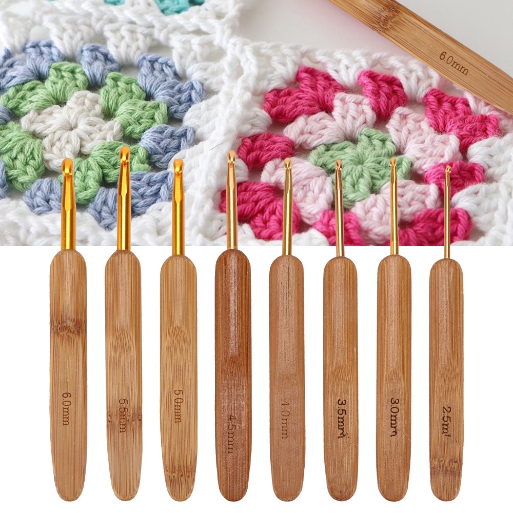 8-teiliges Häkelnadel-Set, Grö – Wooden Crochet Hooks Ergonomic Handle Bewertung und Preis