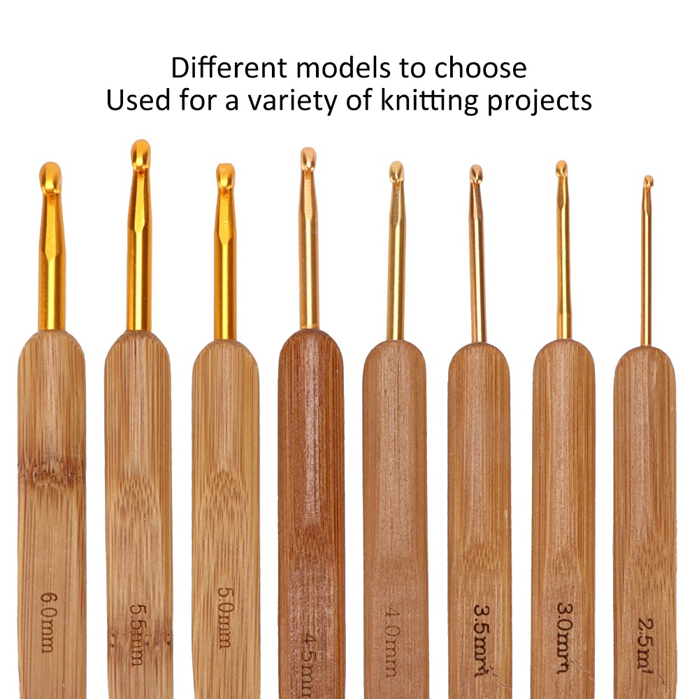 8-teiliges Häkelnadel-Set, Grö – Wooden Crochet Hooks Ergonomic Handle Bewertung und Preis
