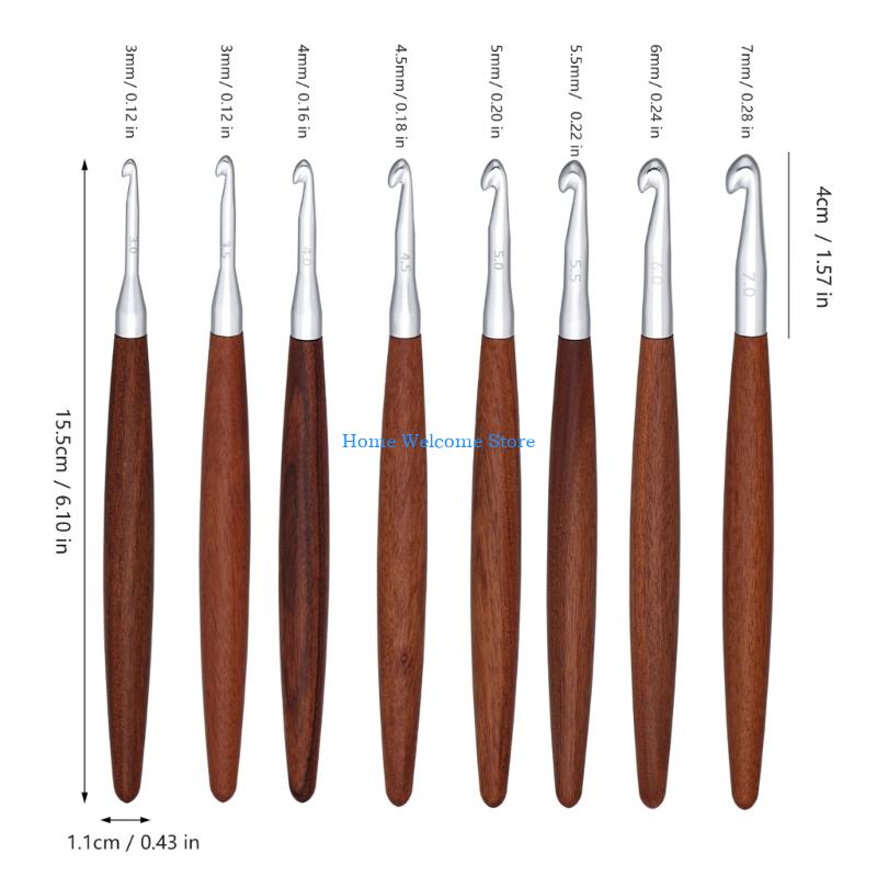 F68E 8Pcs Holzgriff Häkelnadel – Wooden Crochet Hooks Ergonomic Handle Bewertung und Preis