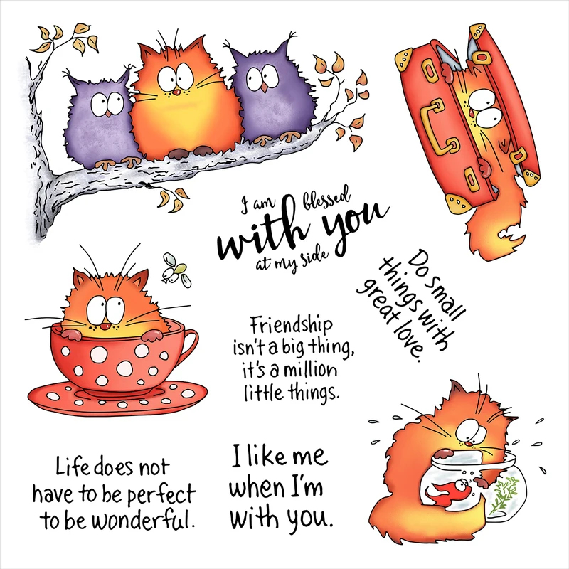 Kawaii Fatty Cats Owl Stanzfor – Clear Silicone Stamps For Card Making Bewertung und Preis